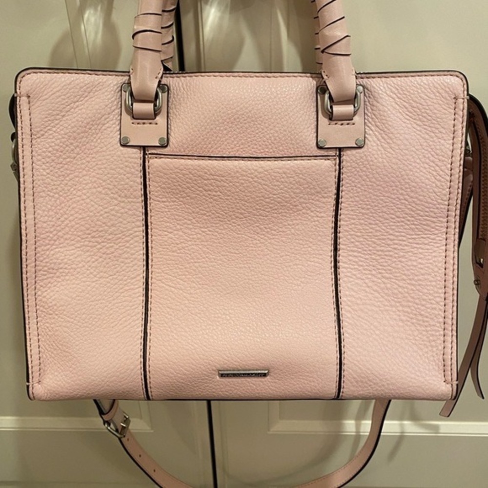 NWOT Rebecca Minkoff Medium Bree Satchel Pebbled Pink Leather Purse Handbag